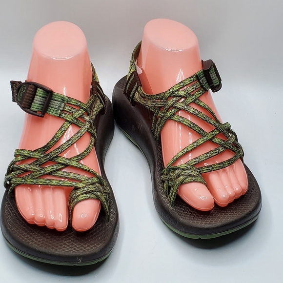 Chaco zx3 classic strappy green camo sandals Size 7 - Picture 13 of 14